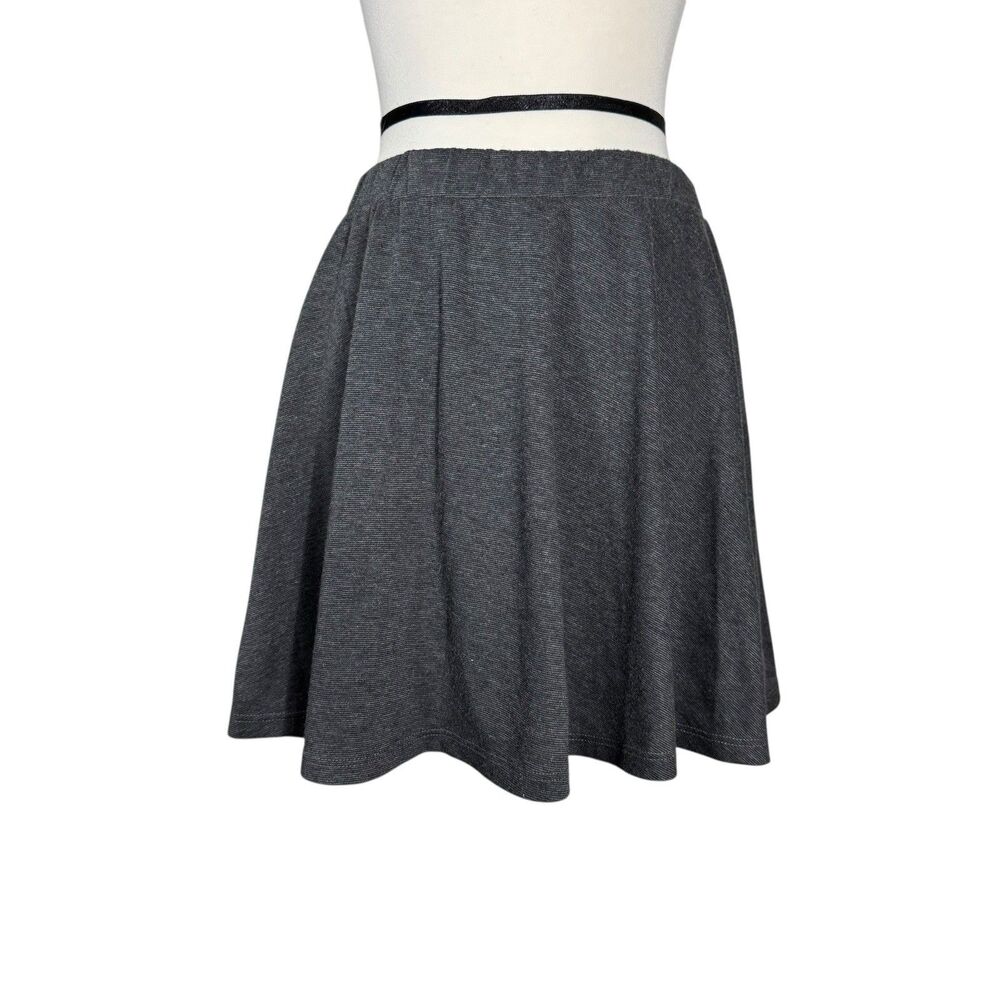 Trendyland Gray Jersey Knit Circle Skirt Sz L Stretch